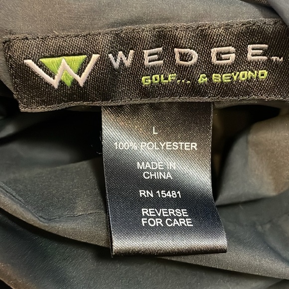 Wedge Men’s Large Reversible V Neck Black Tan Windbreaker - Picture 6 of 7